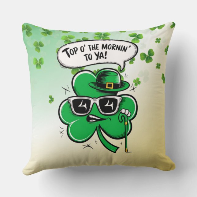 Top O' The Morning' Shamrock Kussen (Achterkant)