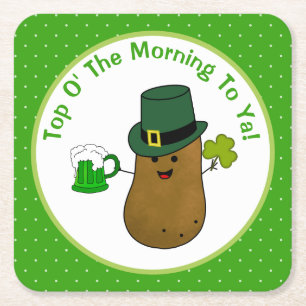 Top O' The Morning To Ya Ierse Aardappel Kartonnen Onderzetters