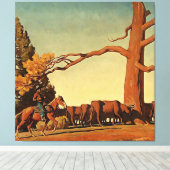 “Top of the Ridge” Westerse kunst van Maynard Dixo Canvas Afdruk (Insitu (Houten vloer))