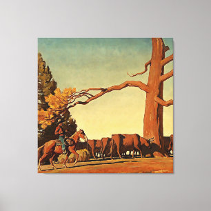 “Top of the Ridge” Westerse kunst van Maynard Dixo Canvas Afdruk
