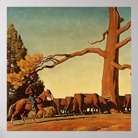 “Top of the Ridge” Westerse kunst van Maynard Dixo Poster (Voorkant)