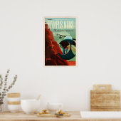TOP OLYMPUS MONS Tour SpaceX Retro Mars-kolonie Poster (Keuken)