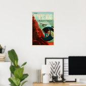 TOP OLYMPUS MONS Tour SpaceX Retro Mars-kolonie Poster (Thuiskantoor)