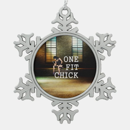 TOP One Fit Chick Tin Sneeuwvlok Ornament (Voorkant)