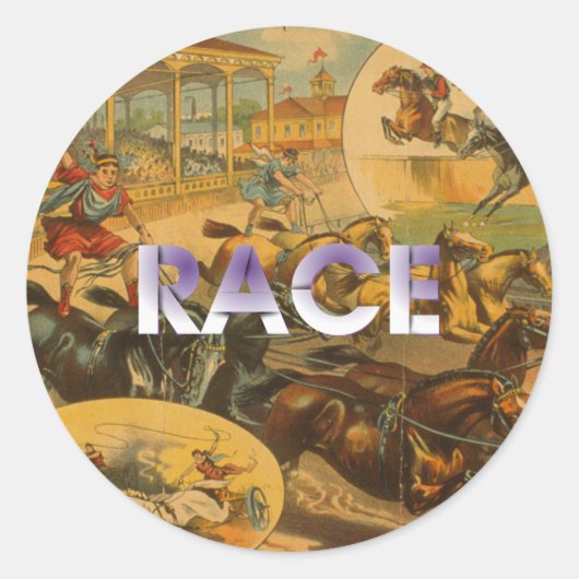 TOP Paardenrace Ronde Sticker (Voorkant)
