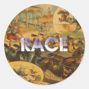TOP Paardenrace Ronde Sticker