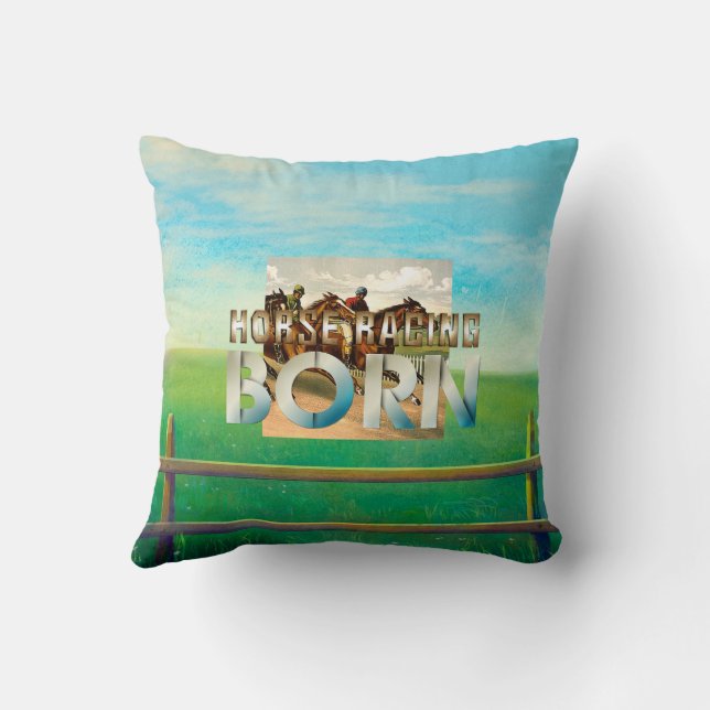 TOP Paardenrennen Geboren Kussen (Achterkant)