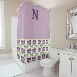 Top paarse en sierlijke Lily Motief Patroon Douchegordijn