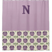 Top paarse en sierlijke Lily Motief Patroon Douchegordijn (Voorkant)