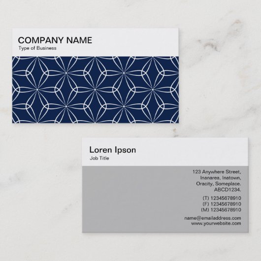 Top-panel - Asanoha Pattern 02 - Indigo 001744 Bus Visitekaartje (Voorkant / Achterkant)