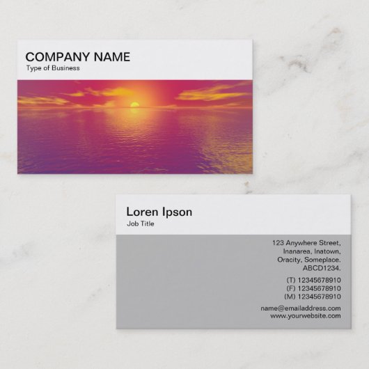 Top Panel - Sunrise/Sunset Business Card Visitekaartje (Voorkant / Achterkant)