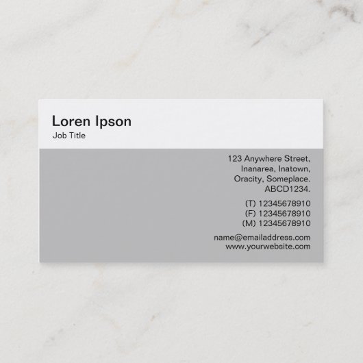 Top Panel - Sunrise/Sunset Business Card Visitekaartje (Achterkant)