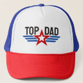 Top Papa Star en Stripes Trucker Pet (Voorkant)