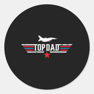 Top Papa Top Film Pistool Jet Vaderdag Ronde Sticker