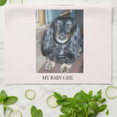 Top Paw Prints with Pet Photo & Names Layout Theedoek (Gevouwen)
