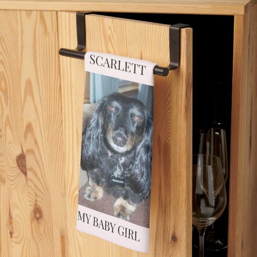 Top Paw Prints with Pet Photo & Names Layout Theedoek (Derde Gevouwen)