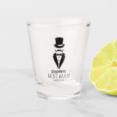 Top-pet snor Tux personaliseren Beste Man Shot Glas (Voorkant)