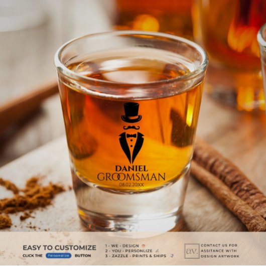 Top-pet snor Tux personaliseren Beste Man Shot Glas