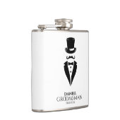 Top-pet snor Tux personaliseren Groomsmen Heupfles (Rechts)