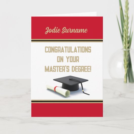 Top Pick! Master's Degree! Afstuderen Kaart (Voorkant)