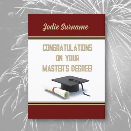 Top Pick! Master's Degree! Afstuderen Kaart