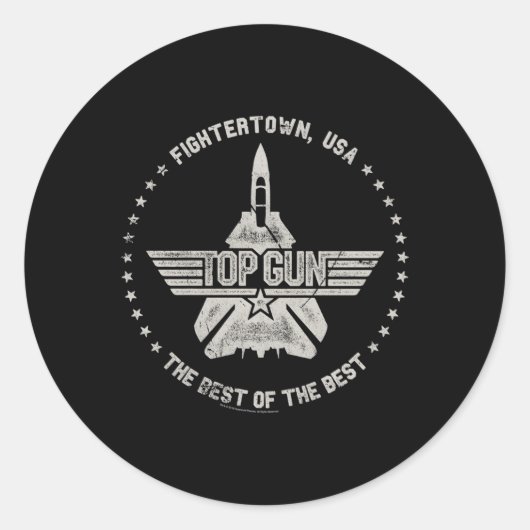 Top Pistool Fightertown USA Circle Ronde Sticker (Voorkant)