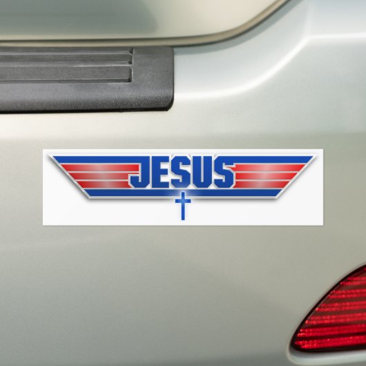 Top Pistool Logo Jesus Christus Wingman Bumperstic Bumpersticker (Op auto)