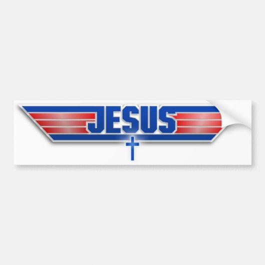 Top Pistool Logo Jesus Christus Wingman Bumperstic Bumpersticker (Voorkant)