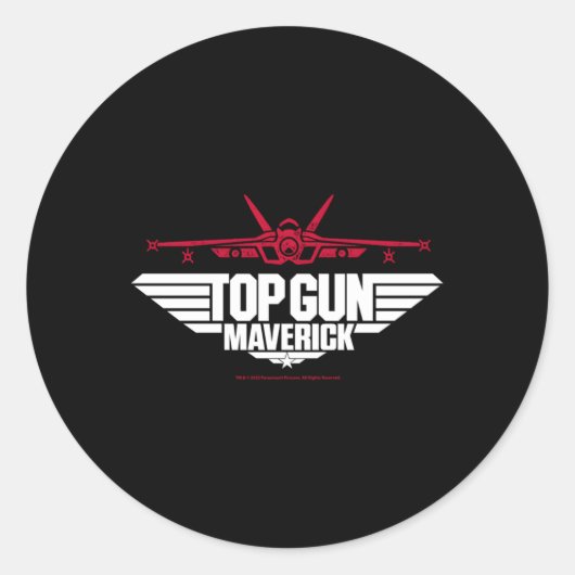 Top Pistool Maverick Fighter Jet Ronde Sticker (Voorkant)
