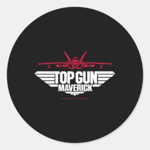 Top Pistool Maverick Fighter Jet Ronde Sticker