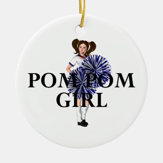 TOP Pom Pom Girl Keramisch Ornament (Voorkant)