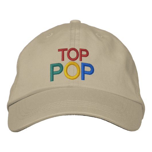 TOP-POP door SRF Geborduurde Pet (Voorkant)