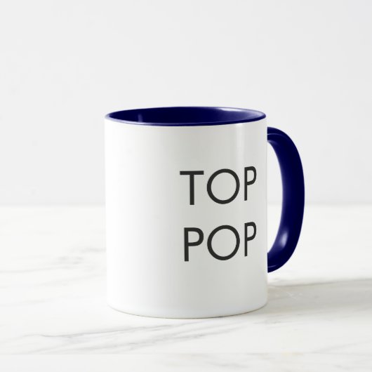 Top Pop Koffie-Mok - Grijs Mok (Voorkant rechts)