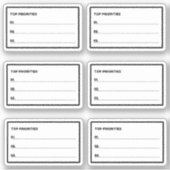 Top Prioriteiten Dagelijkse Planner Sticker (Voorkant)