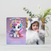 Top Regenboog Eenhoorn Verjaardag Kaart (Staand voorkant)