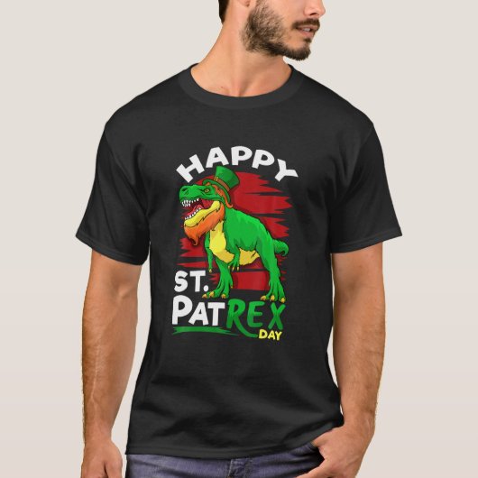 Top Rex Dinosaur St.Patrick's Day Boys Girls Kinde (Voorkant)
