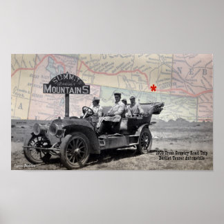 Top Rocky Moutains 1908 Road Trip Poster