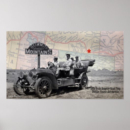 Top Rocky Moutains 1908 Road Trip Poster (Voorkant)