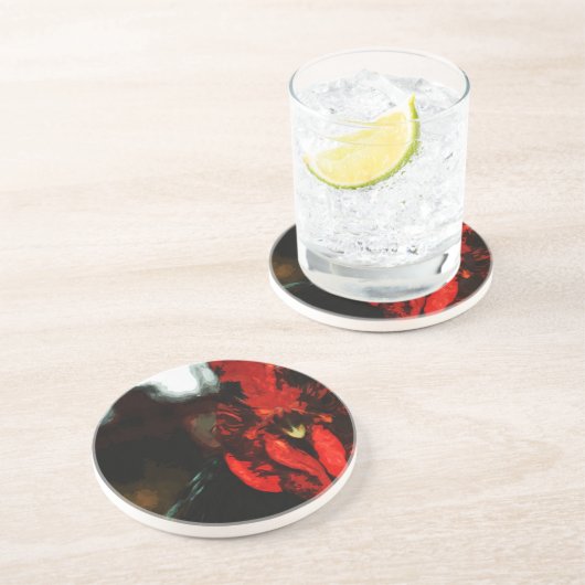 Top Rooster Abstract Zandsteen Onderzetter (Zijkant)