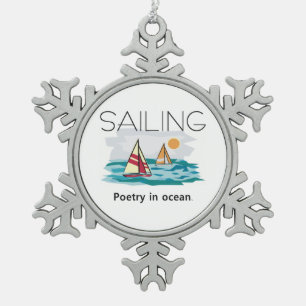 TOP Sailing Poetry Tin Sneeuwvlok Ornament