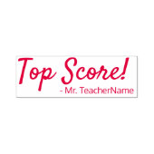"Top Score!" + Aangepaste onderwijsnaam Zelfinktende Stempel (Design)