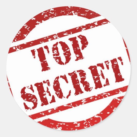 Top Secret afbeelding Ronde Sticker (Voorkant)