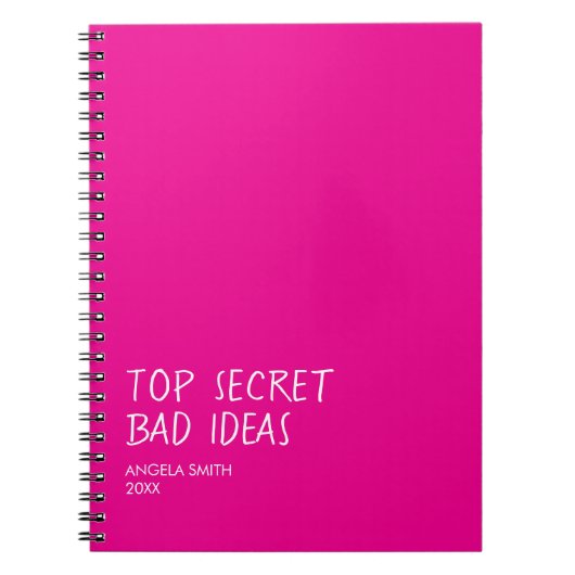 Top Secret Bad Ideas Notebook – Funny Dark Humor  Notitieboek (Voorkant)
