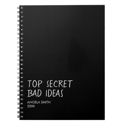 Top Secret Bad Ideas Notebook – Funny Dark Humor Notitieboek (Voorkant)