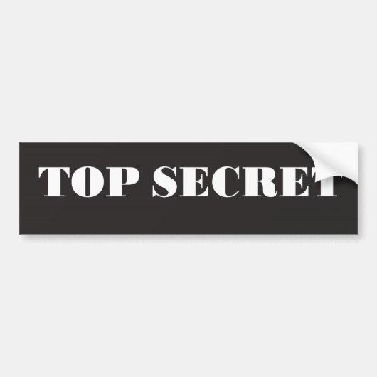 TOP SECRET BUMPERSTICKER (Voorkant)