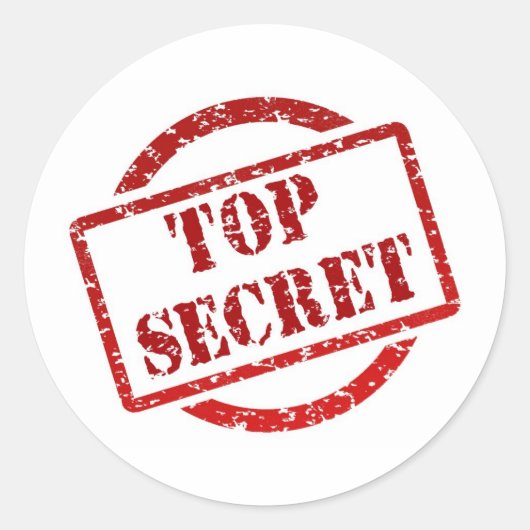 Top Secret Classic Ronde Sticker (vel van 20) (Voorkant)