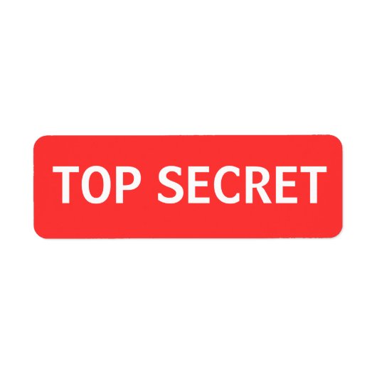 TOP SECRET ETIKET (Voorkant)