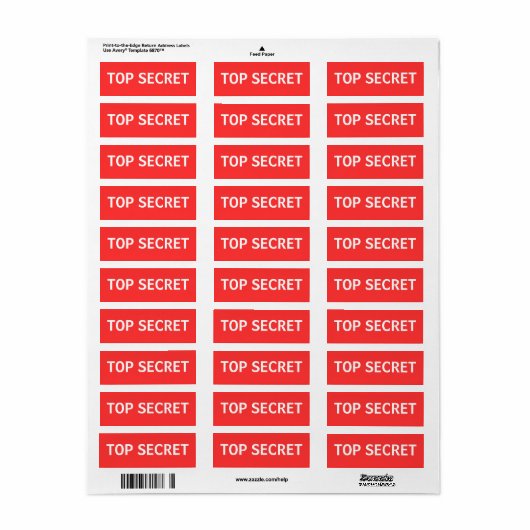 TOP SECRET ETIKET (Full Sheet)