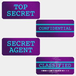 Top Secret / Geheime Agent / Geclassificeerd Labels
