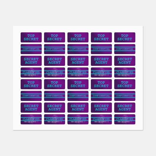Top Secret / Geheime Agent / Geclassificeerd Labels (Vel)
